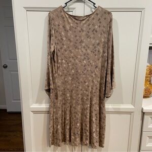 APT 9 Tan Geometric Dress Size Large